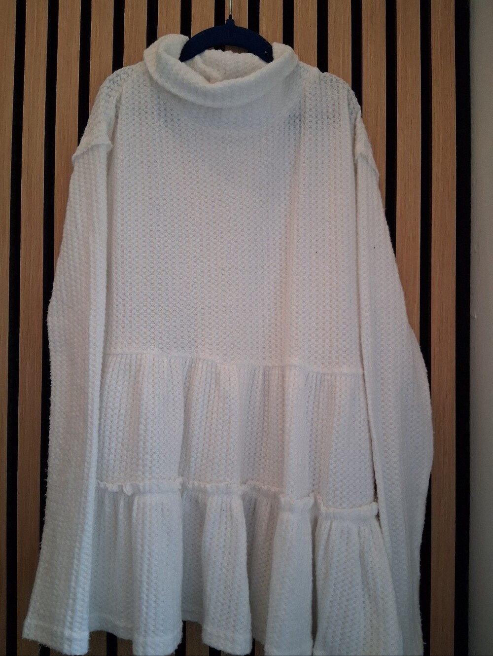 Altar'd State White Knit Turtleneck Peplum Sweater